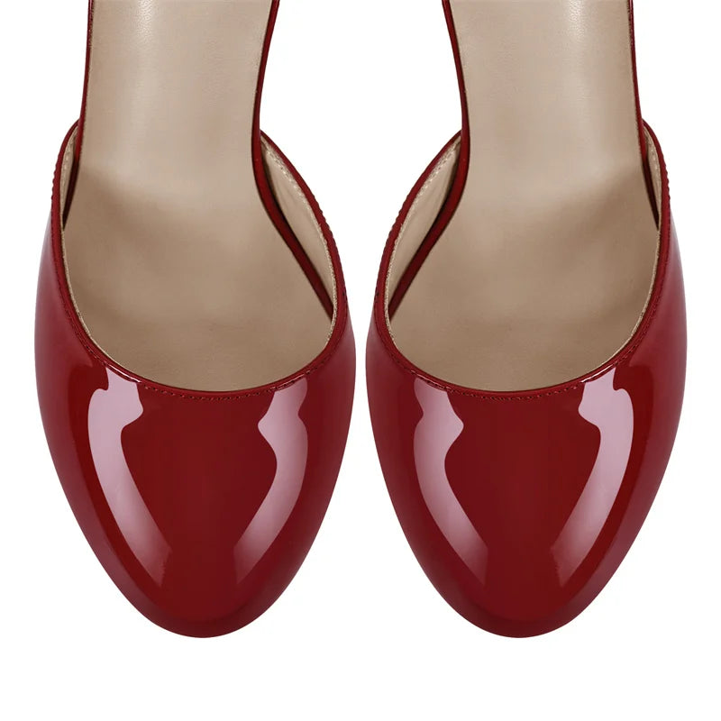 Women Platform Pumps  Ankle Strap Stiletto High Heels Dress Shoes Big Size Fashion Party Thin Heel Shoes