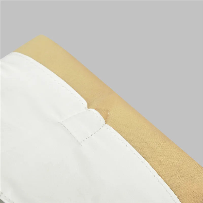 Women Pointed Toe White Embroidery Tapered Heel Round Up  Mid-Calf Big Size Western Cowboy Boots