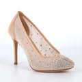 Women Split Toe 10CM Rhinestone Mesh Pumps High Heeled Big Size Slip On Party Wedding Bride  Stiletto Pumps