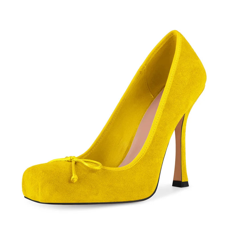 Women Square Toe Satin Pumps High Heeled Big Size  Ankle Strap Lace up Stiletto Classic Pumps Heels