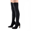 Onlymaker Women Side Zipper Stretchy Square Chunky Block Heel Over knee Boots Thigh High Sexy Boots