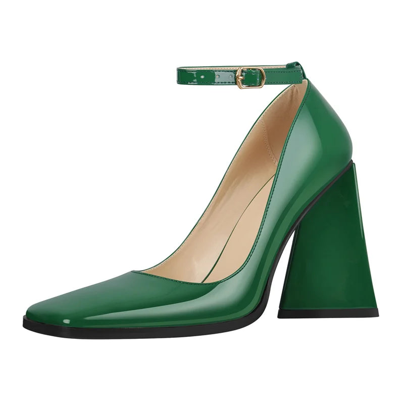Women Mary Jane Square Toes Chunky Heels  Plus Size Pumps
