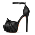 Women's Peep Toe Platform Heel Thin High Heels Sexy  Party Dress Ankle Strap Stiletto Sandals