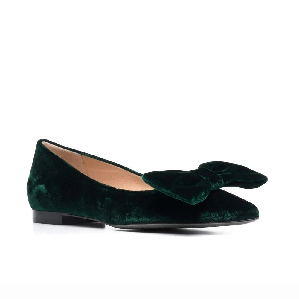 Pointed Toe Bow Shoes Casual Bowknot Flats for Women Party Pumps Plus Size