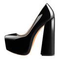 Womens Pumps Round Toe Platform 16CM Chunky High Heels Ankle Strap Dress Hoof Thick Heels Shoes Big Size Shoes