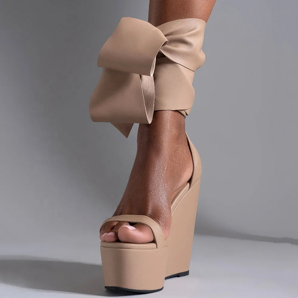 Elegant Ladies High Heels Wedge Platform Sandals Ankle Strap Party Banquet Women Summer Shoes