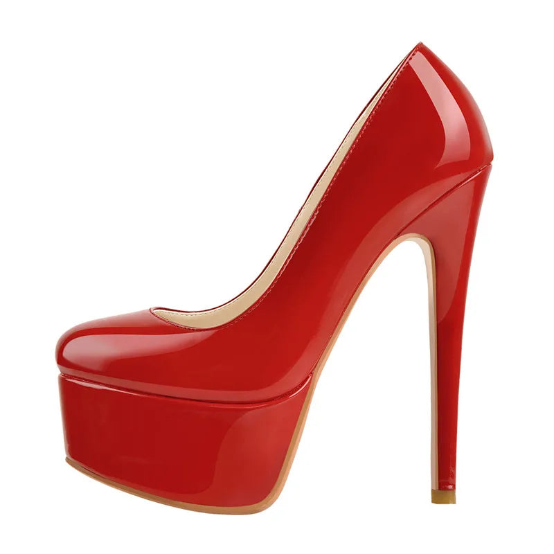 Women  Platform16CM Thin Heels Pumps Fashion Leopard Round Toe  Sexy Party Wedding Stiletto Plus Size Shoes