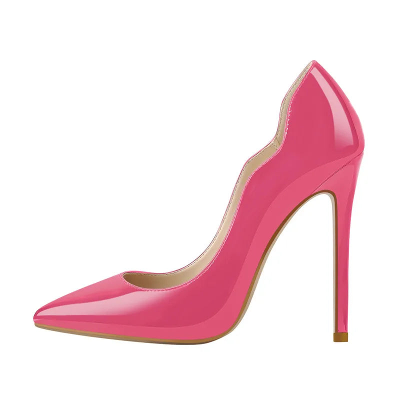 Women Pointed Toe 12CM Slip On Thin Heels Sexy Heeled Stiletto Gradient Colorful Wedding Dress Party  Fashion Pumps