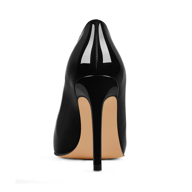 Women Shoes Pointed Toe Mary Jane 10CM  Fashion Thin Heels Pumps Red Patent Leather Woman Big Size Classic Pumps