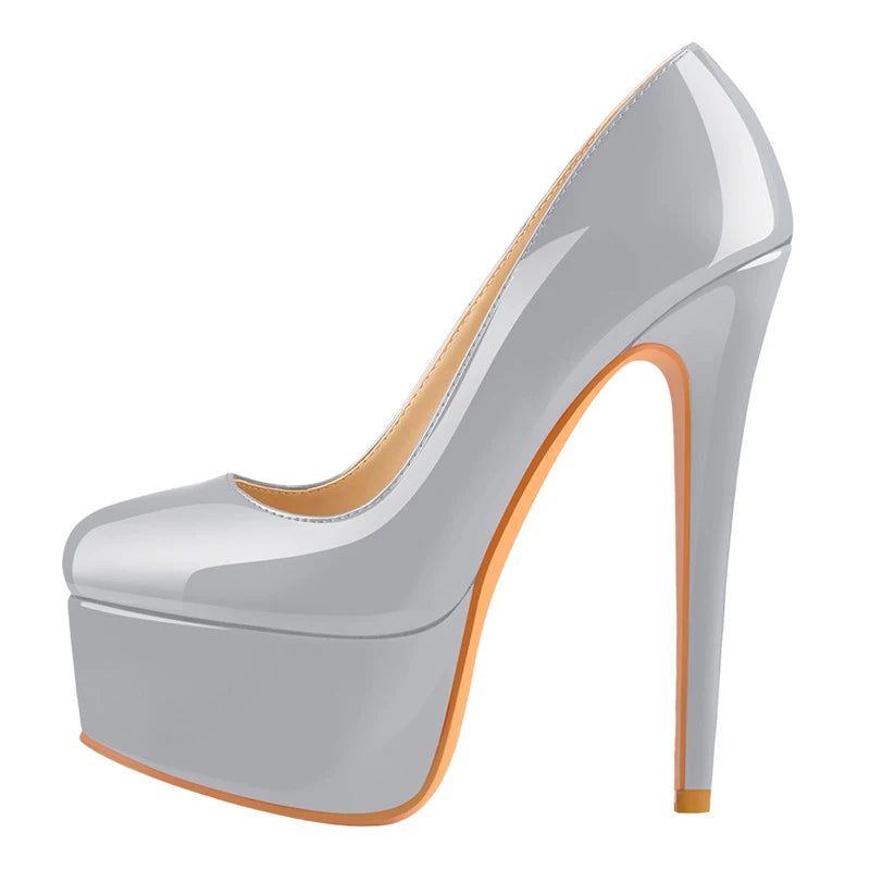 Women  Platform16CM Thin Heels Pumps Fashion Leopard Round Toe  Sexy Party Wedding Stiletto Plus Size Shoes
