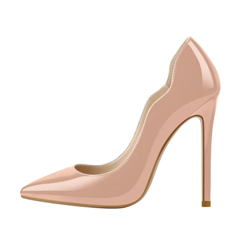 Women Pointed Toe 12CM Slip On Thin Heels Sexy Heeled Stiletto Gradient Colorful Wedding Dress Party  Fashion Pumps
