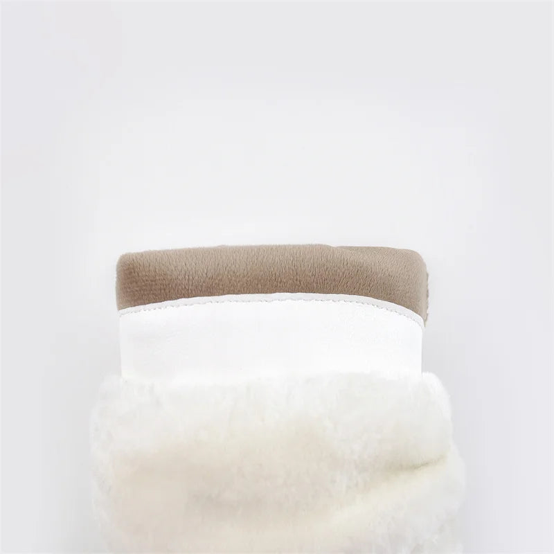 Woman Winter Fashion Warm Short Flock Trouser Tube Boots Pointed Toe Matte PU Stiletto High Heel Boots