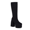 Onlymaker Winter Women Leopard Warm Boots Platform Round Toe Zipper Concise Classic Thick High Heels Party Fashion Dress Boots