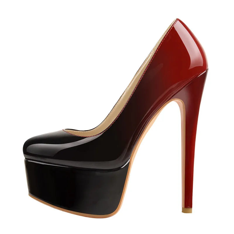 Women  Platform16CM Thin Heels Pumps Fashion Leopard Round Toe  Sexy Party Wedding Stiletto Plus Size Shoes