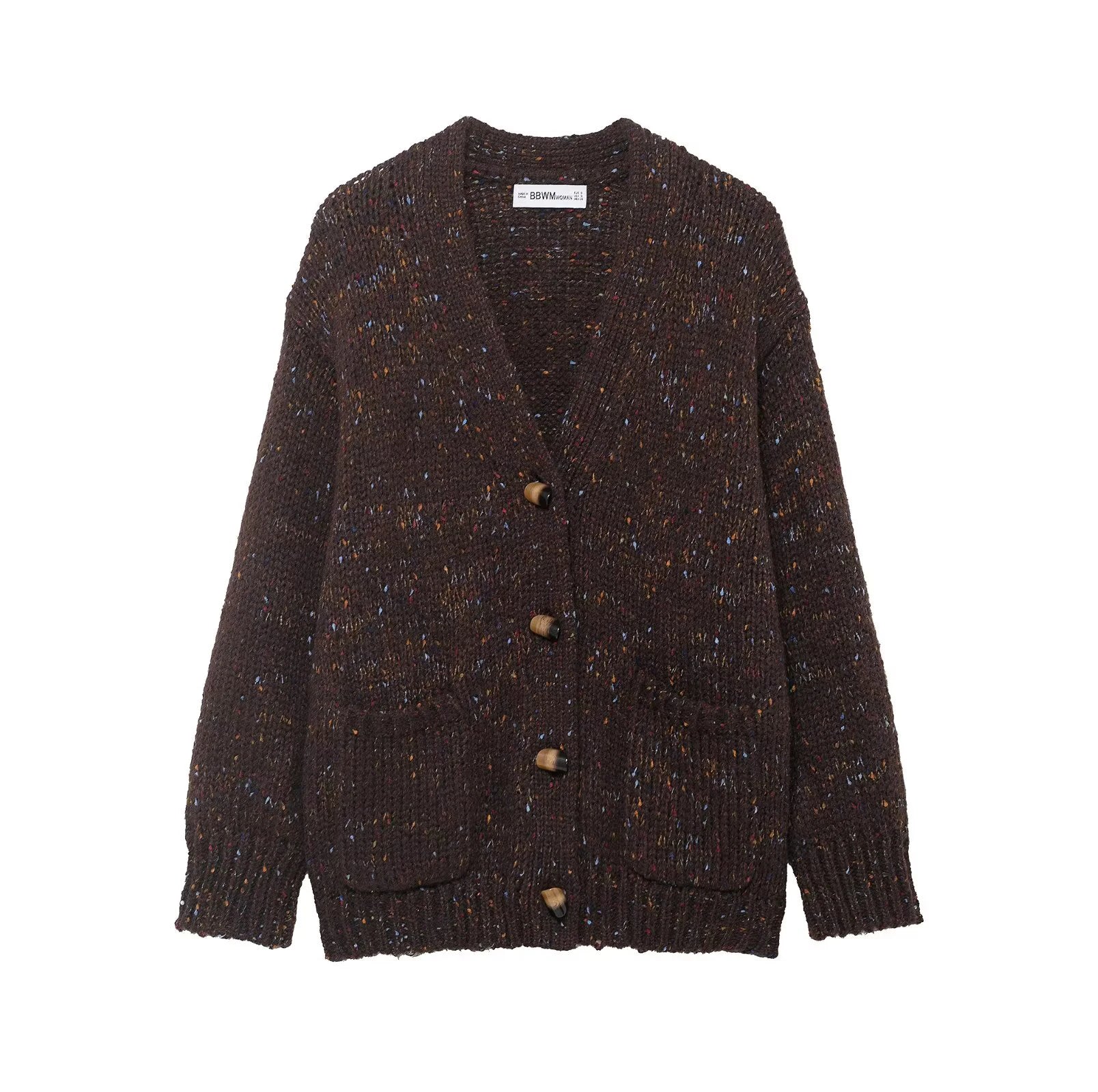 2025 Winter New Sweet and Lazy Style V-neck Long Sleeve Small Dot Knitted Loose cardigan Coat for Women