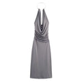 2026 autumn new women's clothing metal necklace jewelry collar sleeveless hanging neck long skirt Midi dress
