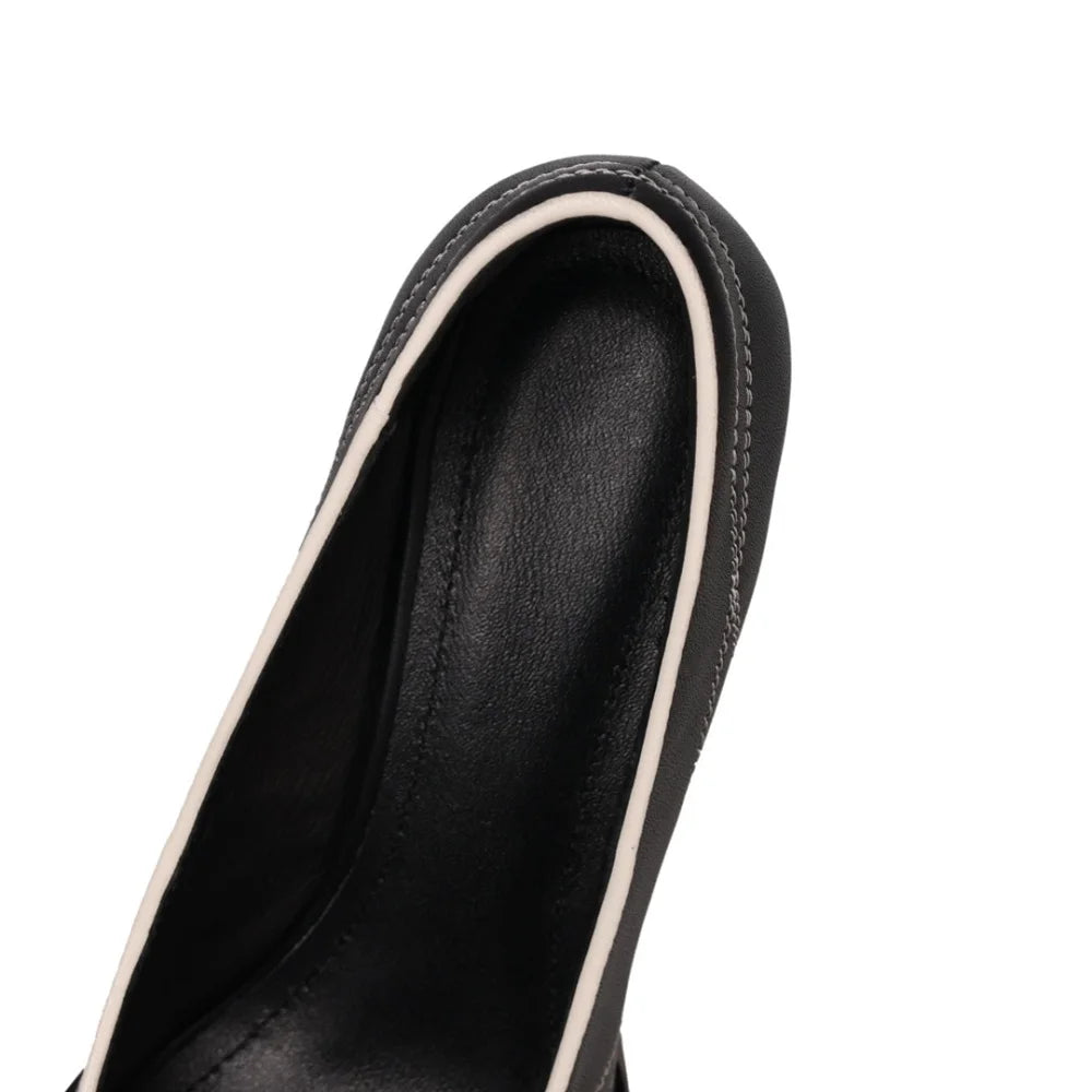 New Handmade Genuine Leather Soft and comfortable Design Ladies Slim Dress Shoes Heel Vintage Single Shoes