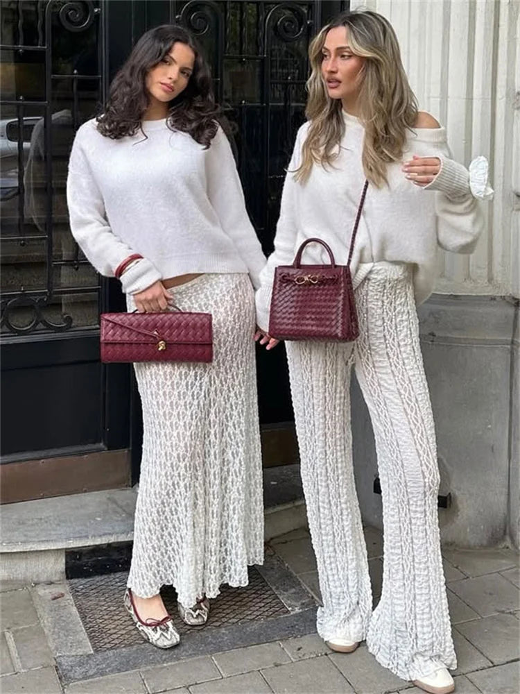 White Casual Women's Pants High Waist Slim Summer 2026 New Loose Straight Patchwork Pleated Trousers Female Fashion Pants