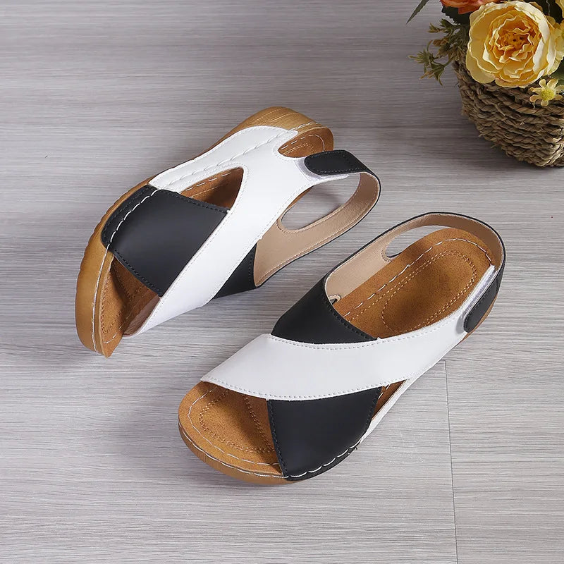 Sandalias De Mujer Summer Patchwork Color Wedge Sandals for Women Comfortable
