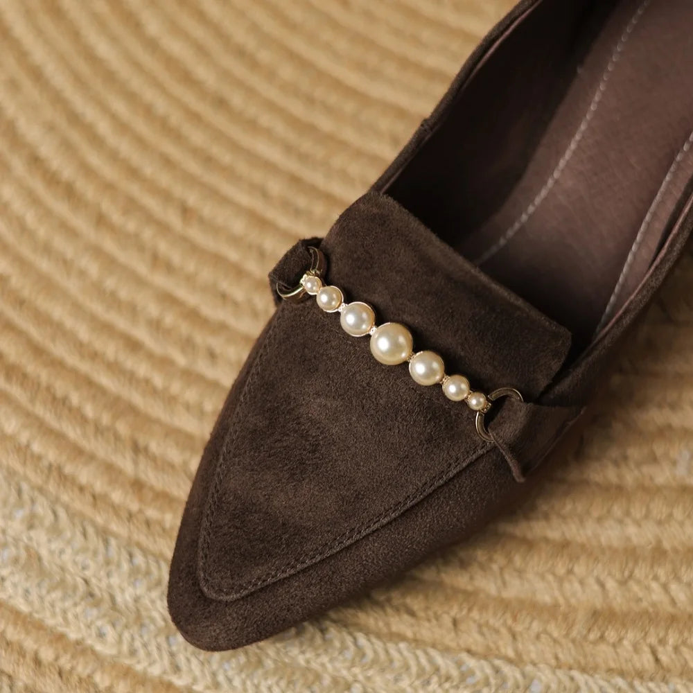 Handmade Brand Genuine Leather Shoes Pointed Toe Oxford Shoes Mid Heels Designer Sewing Dress shoes 34-43