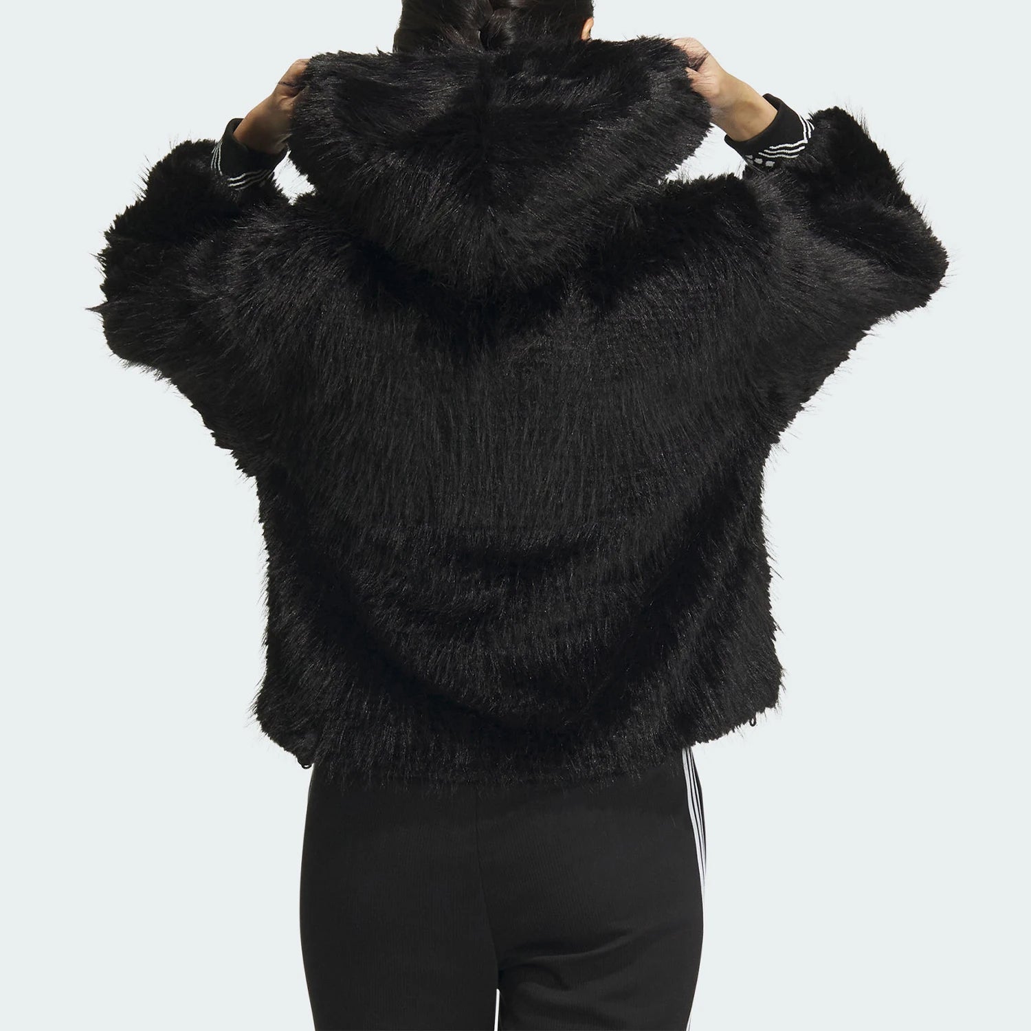 Adidas Official Authentic Three Stripes Women's Faux Fur Sports Fashion Jacket IX4226