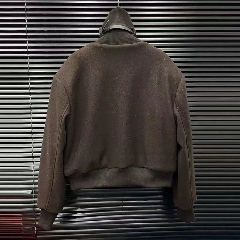 2026 Autumn Winter New Plush Reversible Wool Coat For Women Warm Fashion Print Stand Collar Short Jacket Female 1A1609