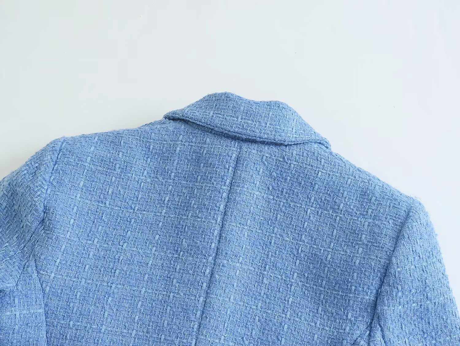 Women's Fashion Spring And Autumn Double Breasted Checkered Suit Jacket Retro Long Sleeved Pocket Suit Jacket