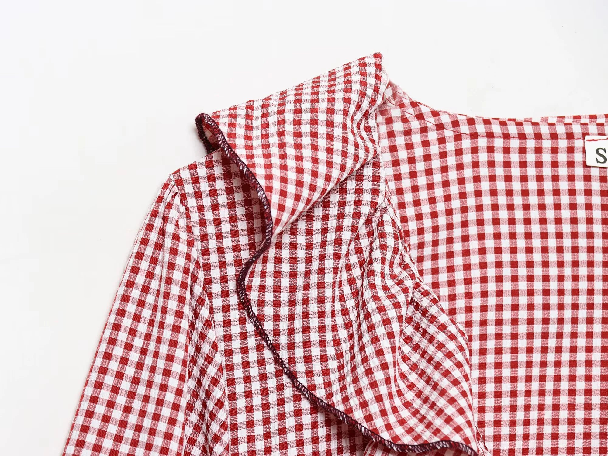 2025 Autumn New Women's Clothing European and American Style Fashion Temperament Small Grid Layered Decorative Shirt