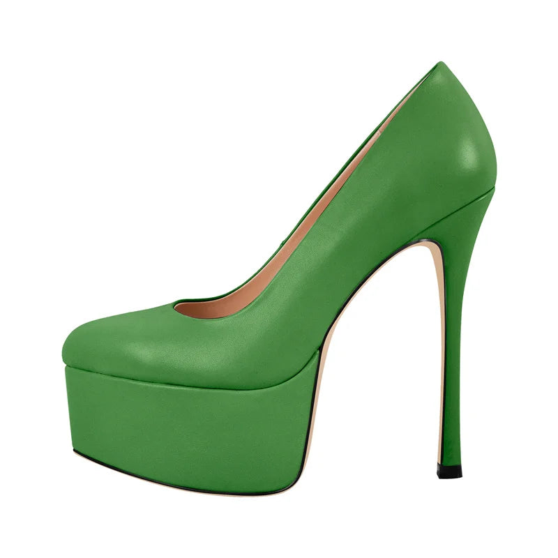 Women  Pointed Toe Pink Platform Pumps High Heeled Big Size Slip On Women Stiletto Pumps