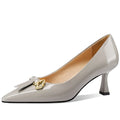 Sexy Charming Women's Single Shoes With Metal Decoration Quality Genuine Leather Comfortable High Heels 33-43