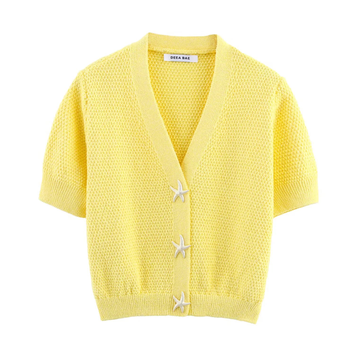 2025 Summer New Women's Clothing Japanese Style Simple Sweet Versatile V-neck Solid Color Knitted Cardigan Top