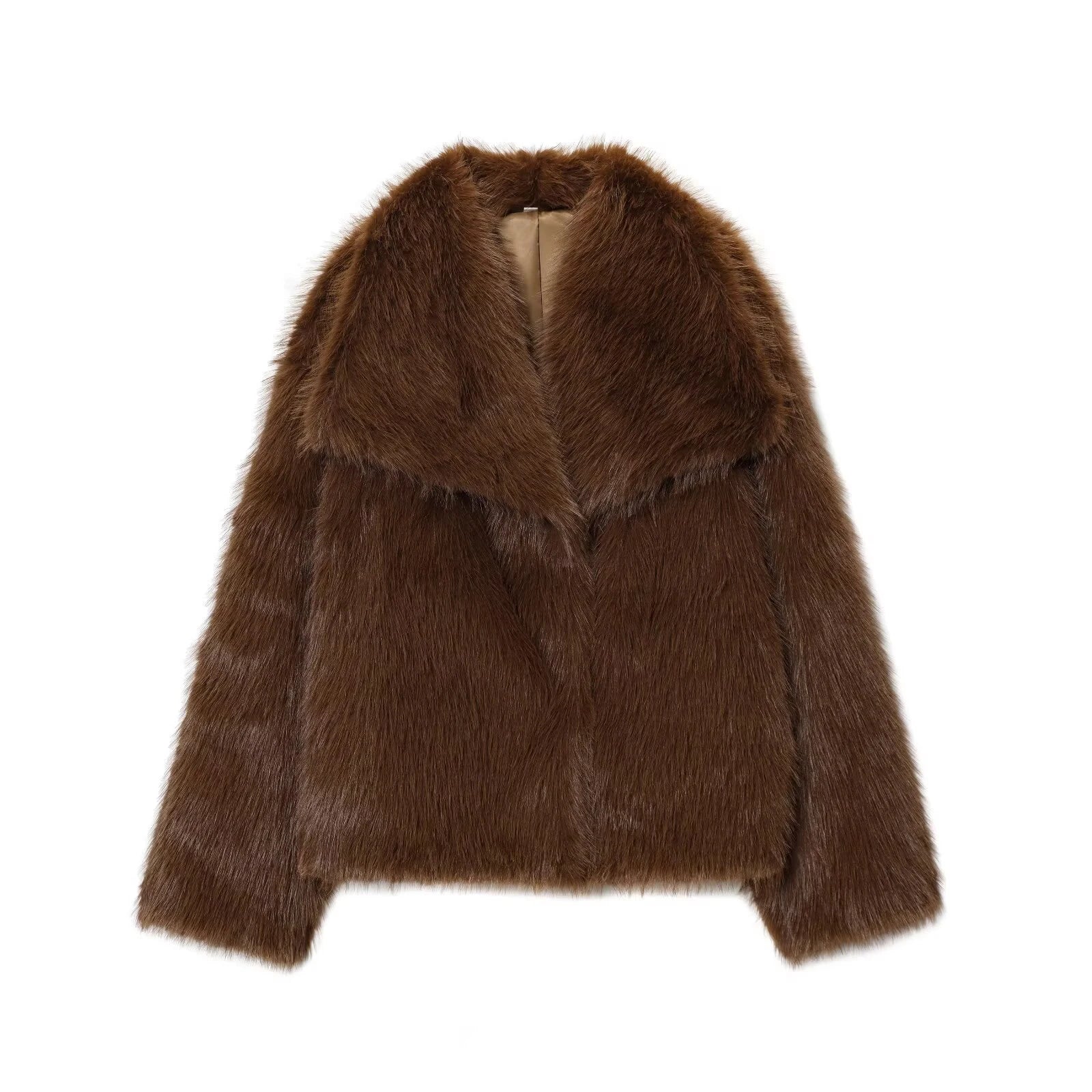 European and American style winter new loose collar French socialite imitation mink fur faux fur effect short jacket