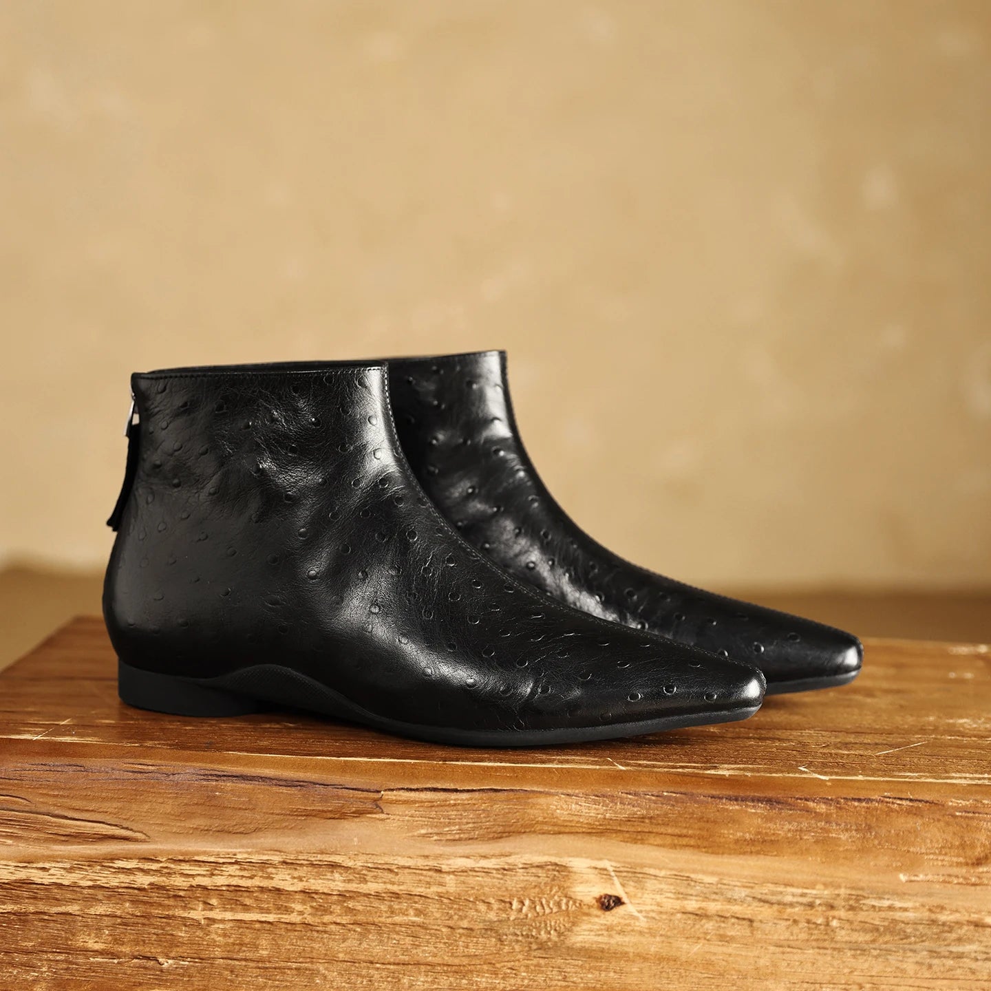 New Women Handmade Genuine Leather Soft comfortable Square Toe Low Heel Shoes Back Zipper Ankle Boot Modern 34-40