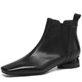 Women Handmade Genuine Leather Soft and comfortable Short Boots Square Toe Retro Street Style Winter Boots 34-40