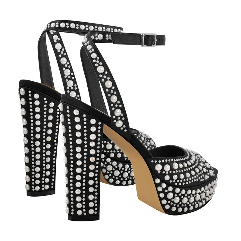 Women  Platform Open Toe Heeled Sandals Buckle Summer Sandals