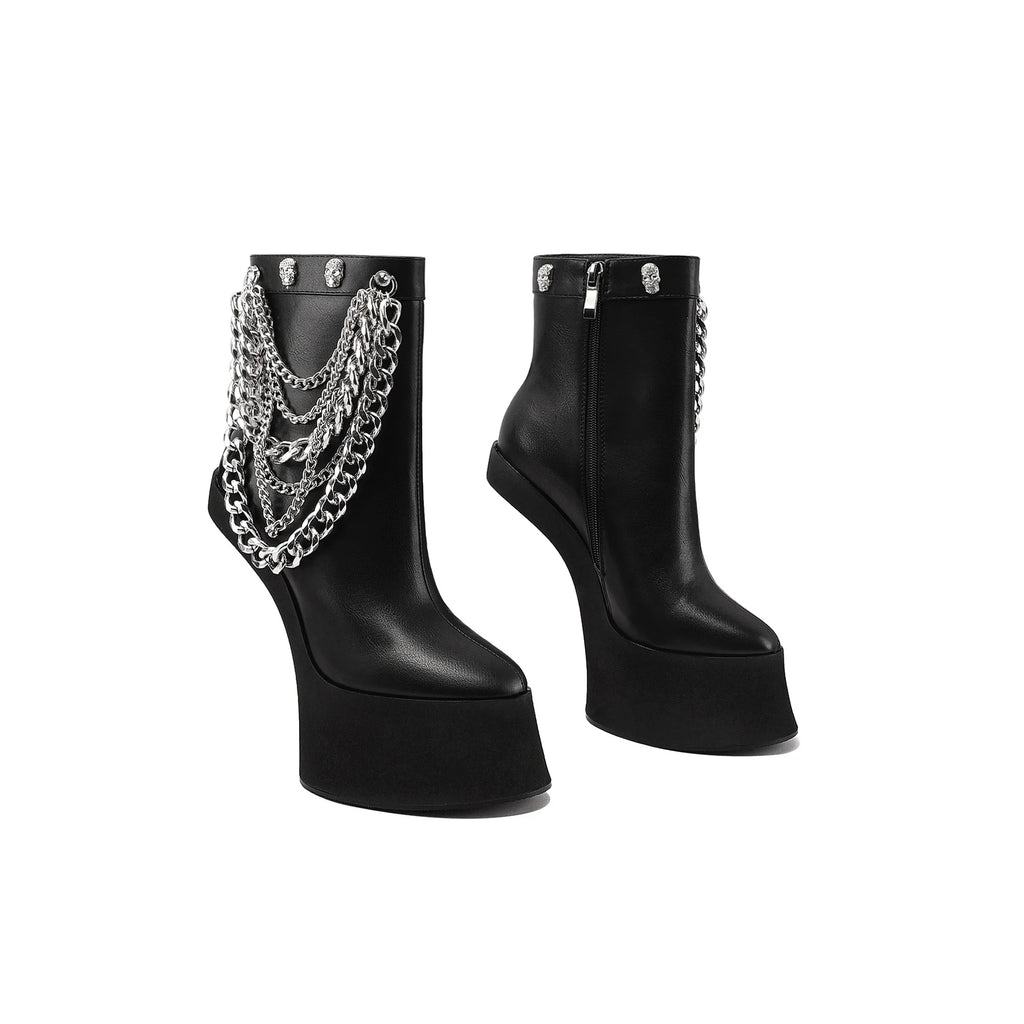 2026 Women's Platform Horseshoe Shaped High-heeled Short Boots Sexy Nightclub Role-playing Women's Ankle Boots