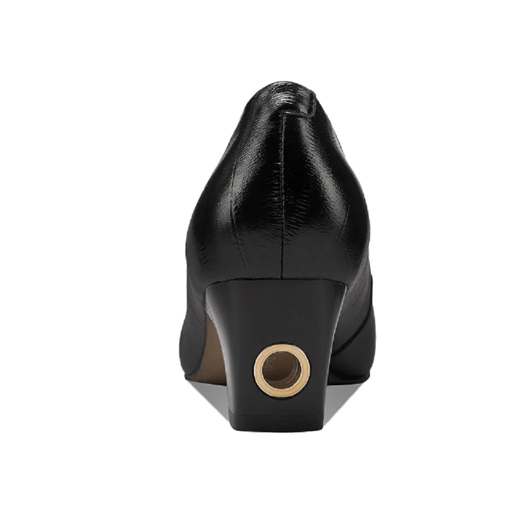 New Women Handmade High Quality Cow Leather Pumps Comfortable Mid Heels Solid Color Dress Party Pumps Shoes 33-43