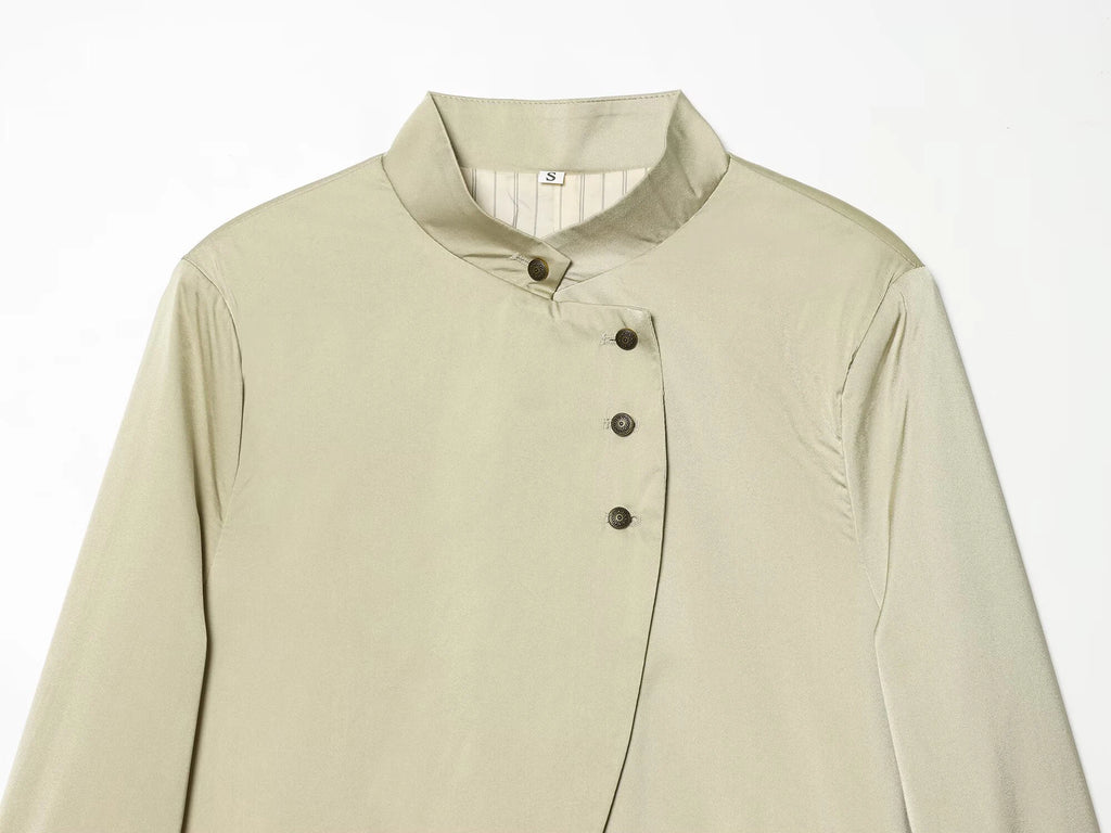 European and American style 2026 spring/summer new product women's half high collar layered decoration versatile suit jacket