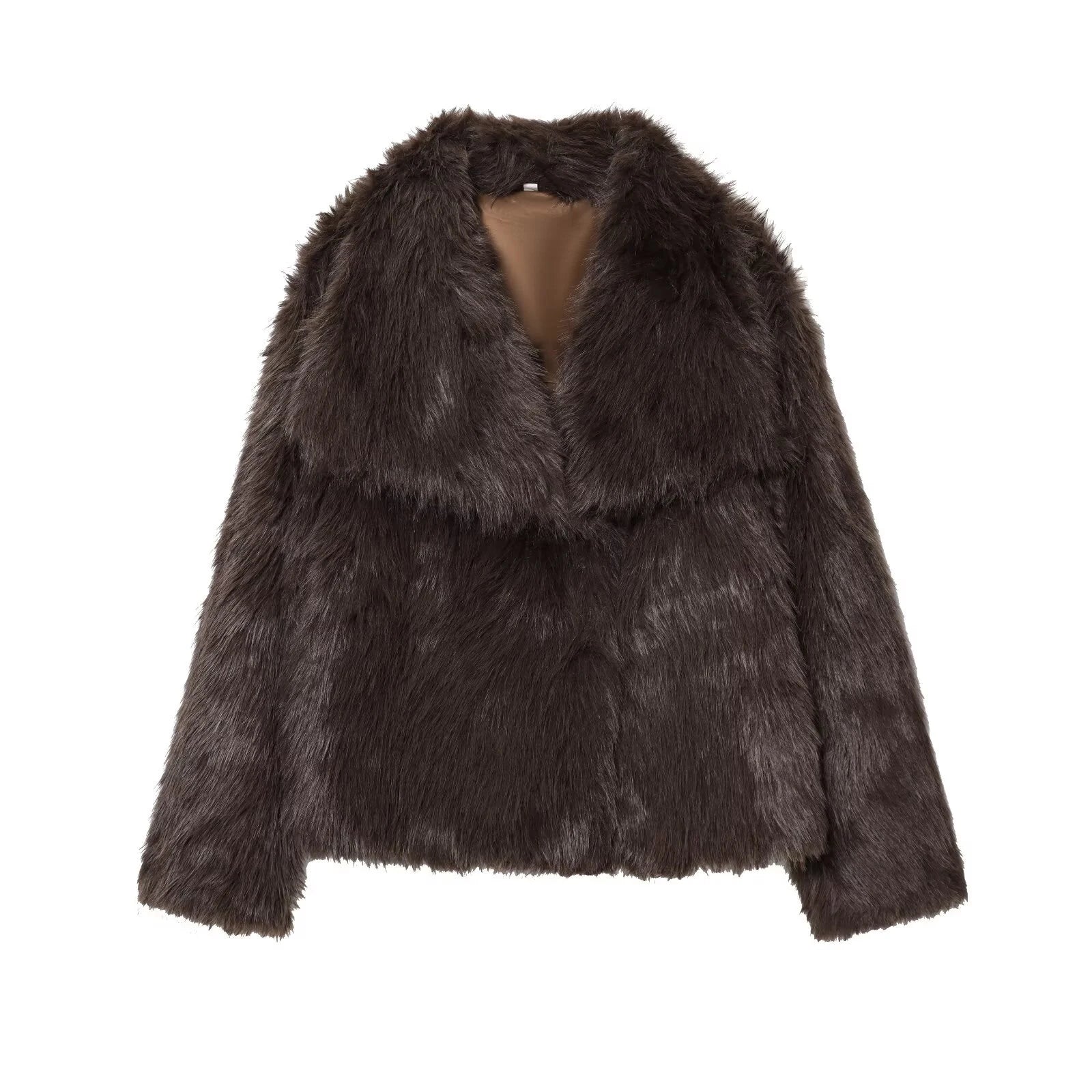 European and American style winter new loose collar French socialite imitation mink fur faux fur effect short jacket