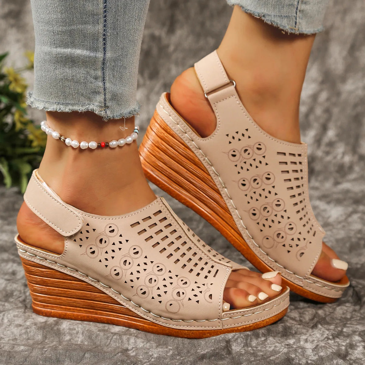 Shoes for Women 2026 Summer Fashion Platform Wedges Comfortable