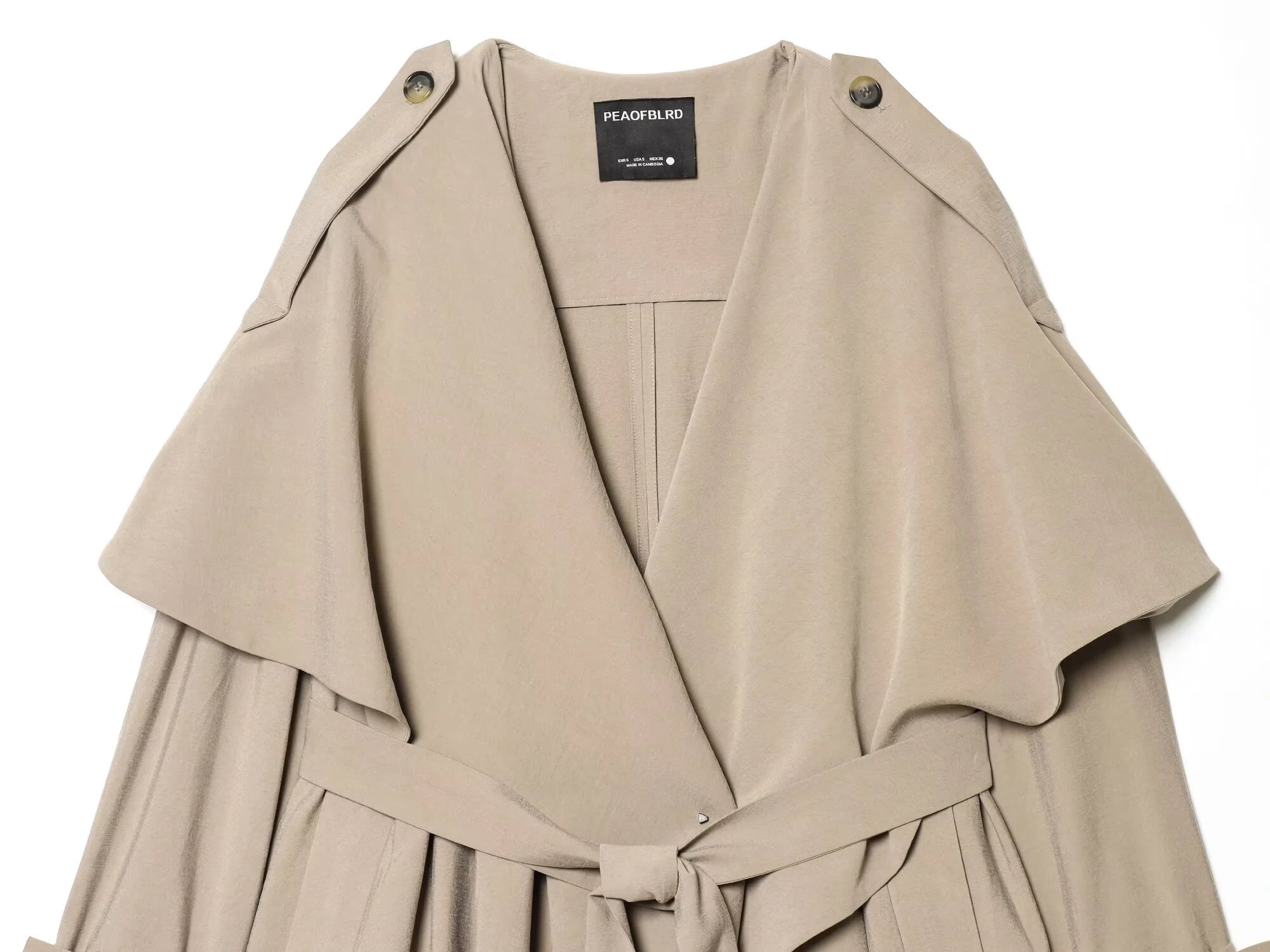 Spring women's V-neck long sleeved butterfly tie tie decoration straight cut hem hanging short windbreaker jacket