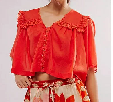 Women Sweet Ruffles Sheer Shirts 2026 Fashion Ladies Loose Lace Button Blouses for Female Chic Elegant See Through Tops Clothes