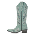 Onlymaker Women Embroidered Pull-on Cowboy  Western Boots  Mid Calf Block Heels Cowgirl Boots