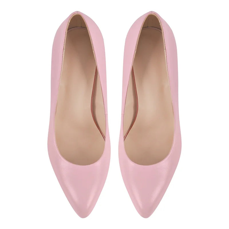 Women  Pointed Toe Pink Platform Pumps High Heeled Big Size Slip On Women Stiletto Pumps
