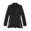 European and American Style Women's Spring New Arrivals Fashion Elegance Trendy Color Block Lace Fit-and-Flare Blazer Coat