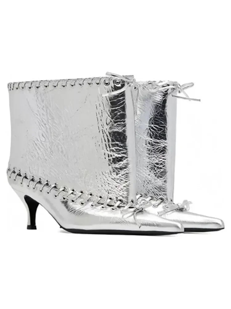 2026 Women's New Slim Fit High Heels, Wide Waist Short Boots, Autumn and Winter Pointed Knee High Boots