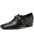 Retro Handmade Genuine Leather Style Belt Buckle Deep Mouth Bottom Soft comfortable Plain Surface Loafers