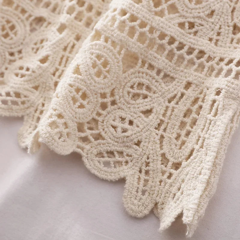 Female Beachwear Bohemian Boho Chic Crochet Eyelet Tank Tops Women Vintage Edwardian Aesthetic Ibiza Hippie Gypsy Skinny Camis