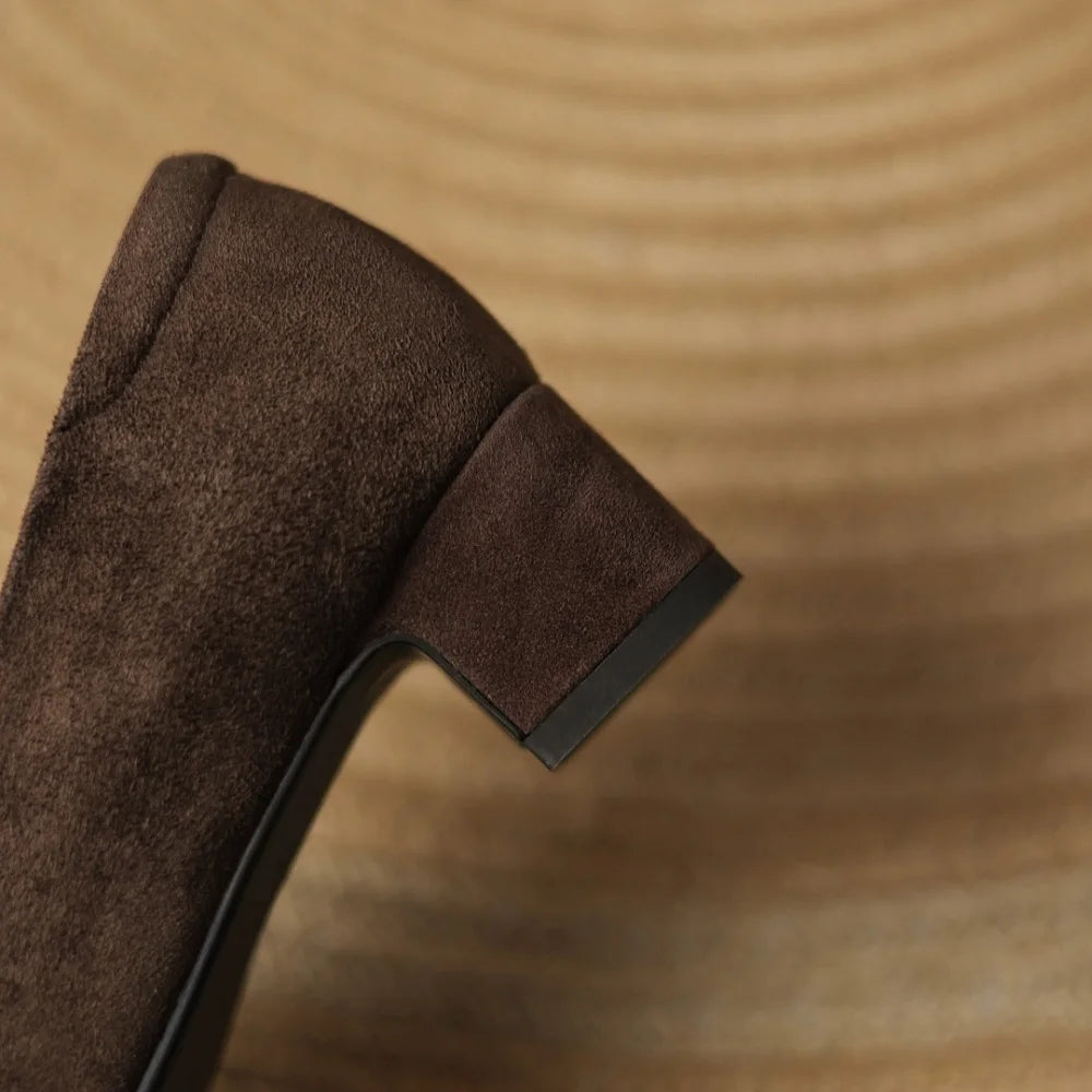 Handmade Brand Genuine Leather Shoes Pointed Toe Oxford Shoes Mid Heels Designer Sewing Dress shoes 34-43