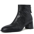 Handmade Genuine Leather Soft and comfortable Ankle Boots Women Booties Chunky Mid Heels Square Toe Shoes 34-40